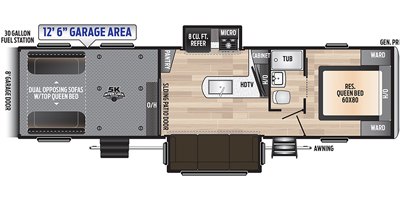 2020 Keystone Impact 330 floorplan