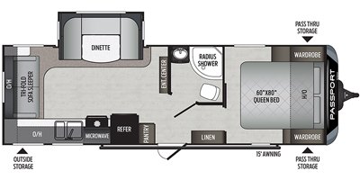 2020 Keystone Passport Grand Touring (West) 2521RLWE GT floorplan