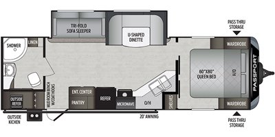 2020 Keystone Passport Grand Touring (East) 2710RB GT floorplan