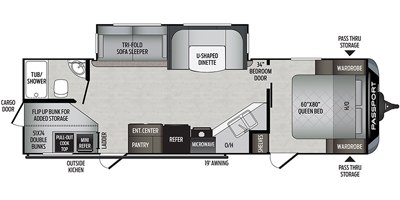 2020 Keystone Passport Grand Touring (East) 2820BH GT floorplan