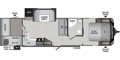 2020 Keystone Passport Grand Touring (East) 3100QB GT floorplan