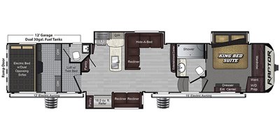 2020 Keystone Raptor 425TS floorplan