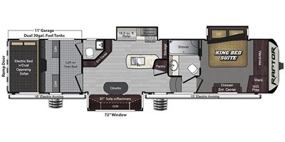 2020 Keystone Raptor 355TS floorplan