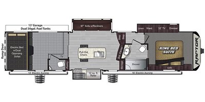 2020 Keystone Raptor 353TS floorplan