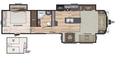 2020 Keystone Residence 40LOFT floorplan