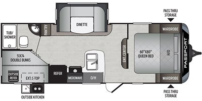 2020 Keystone Passport Grand Touring (West) 2400BHWE GT floorplan