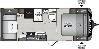 2020 Keystone Passport SL Series (West) 234QBWE floorplan