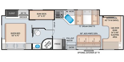 2020 Thor Motor Coach Four Winds 31E floorplan