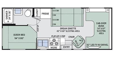 2020 Thor Motor Coach Four Winds 23U floorplan