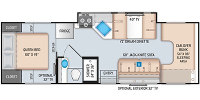 2020 Thor Motor Coach Four Winds 28Z floorplan