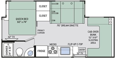 2020 Thor Motor Coach Chateau Sprinter 24BL floorplan