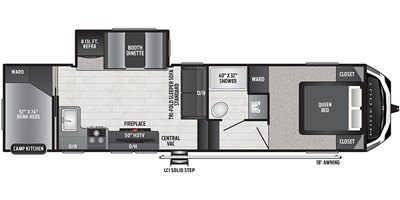 2020 Keystone Hideout (All Regions) 295BHS floorplan