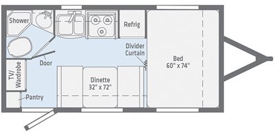 2020 Winnebago Micro Minnie 1706FB floorplan