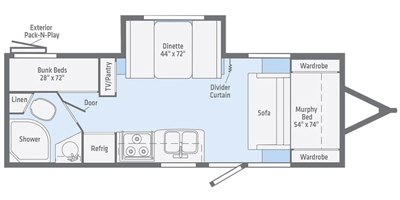 2020 Winnebago Micro Minnie 2306BHS floorplan