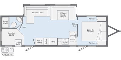 2020 Winnebago Minnie 2801BHS floorplan