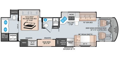 2020 Thor Motor Coach Aria 4000 floorplan