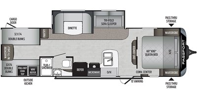 2020 Keystone Passport SL Series (West) 292BHWE floorplan