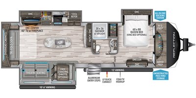 2020 Grand Design Reflection (Travel Trailer) 315RLTS floorplan