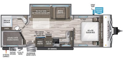 2020 Grand Design Transcend 27BHS floorplan