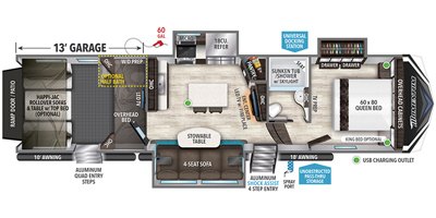 2020 Grand Design Momentum M-Class 349M floorplan