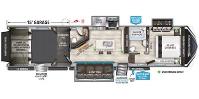 2020 Grand Design Momentum M-Class 381M floorplan