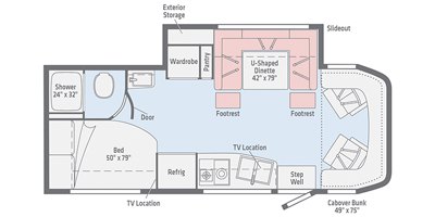 2020 Winnebago Navion® 24J floorplan