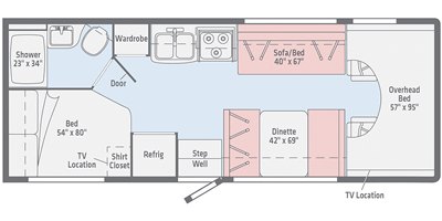 2020 Winnebago Minnie Winnie 25B floorplan