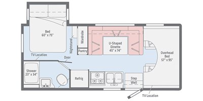 2020 Winnebago Spirit 22M floorplan