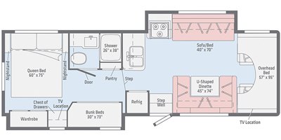 2020 Winnebago Minnie Winnie 31H floorplan