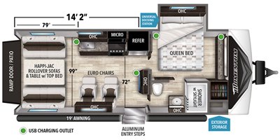 2020 Grand Design Momentum G-Class (Travel Trailer) 21G floorplan