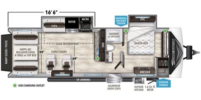 2020 Grand Design Momentum G-Class (Travel Trailer) 28G floorplan