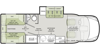 2020 Tiffin Motorhomes Wayfarer 24 TW floorplan