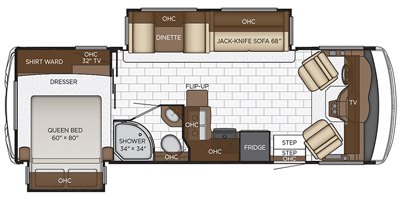 2020 Newmar Bay Star Sport 2702 floorplan