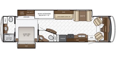 2020 Newmar Bay Star 3616 floorplan