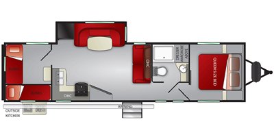 2020 Cruiser RV Shadow Cruiser Ultra-Lite SC329QBS floorplan