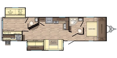 2020 CrossRoads Volante Travel Trailer VL33DB floorplan