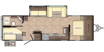 2020 CrossRoads Volante Travel Trailer VL28BH floorplan