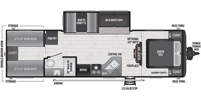 2020 Keystone Hideout LHS (East) 290LHS floorplan