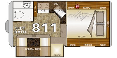 2020 Northwood Arctic Fox Camper 811 floorplan