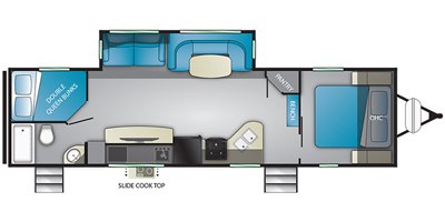 2020 Heartland Wilderness WD 3125 BH floorplan