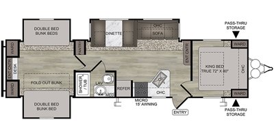 2020 East To West Della Terra 323QB floorplan