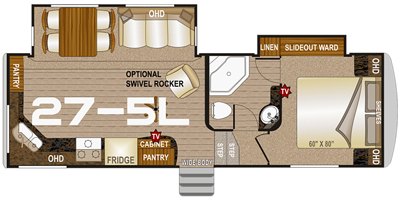 2020 Northwood Arctic Fox Grande Ronde 27-5L floorplan