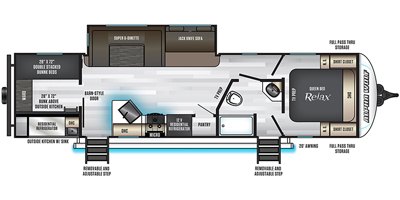 2020 Forest River Cherokee Alpha Wolf 29QB-L floorplan