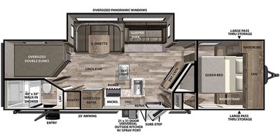 2020 Forest River Vibe West Coast 26DB floorplan