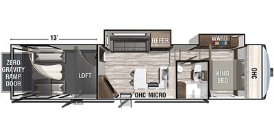 2020 Forest River XLR Thunderbolt 369AMP floorplan