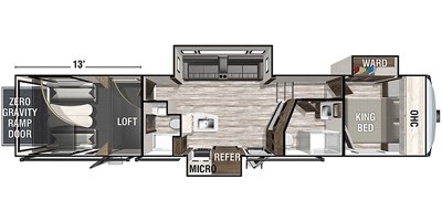 2020 Forest River XLR Thunderbolt 413AMP floorplan