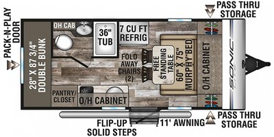 2020 Venture Sonic Lite SL169VBH floorplan