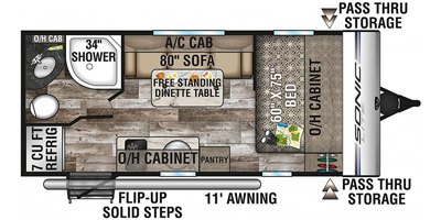 2020 Venture Sonic Lite SL168VRB floorplan