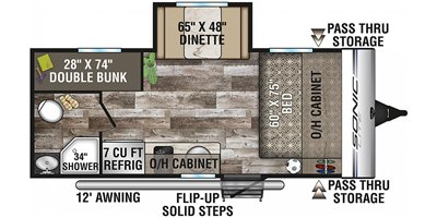 2020 Venture Sonic Lite SL169VUD floorplan