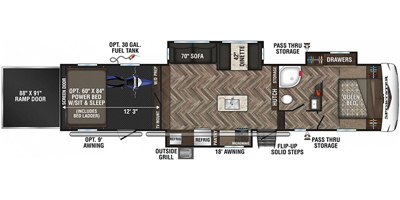 2020 KZ Sportster 363TH12 floorplan